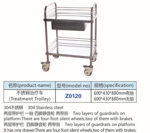 不銹鋼治療車
