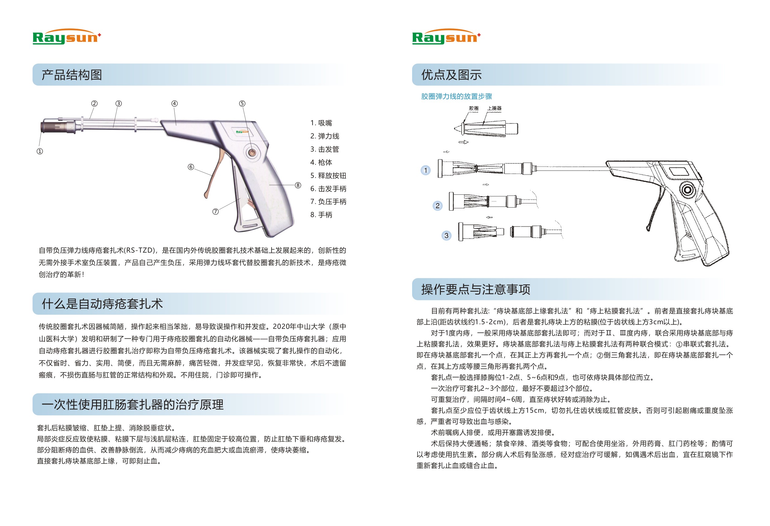 自帶負壓彈力線套扎吻合器